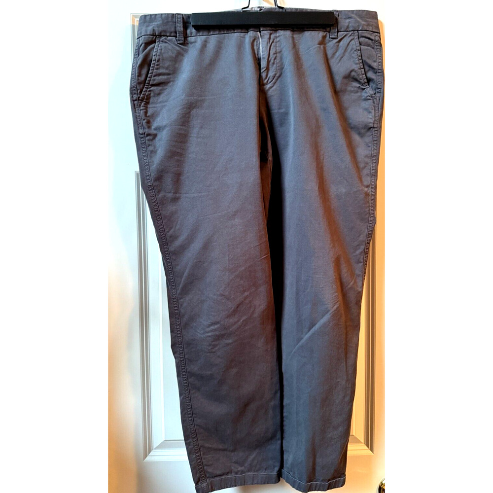 Caslon Pants Womens Size 14 Gray Chino Casual Comfort Cuffed Cotton Trouser